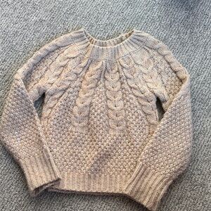 Copper Key Cable Knit Sweater - Beige